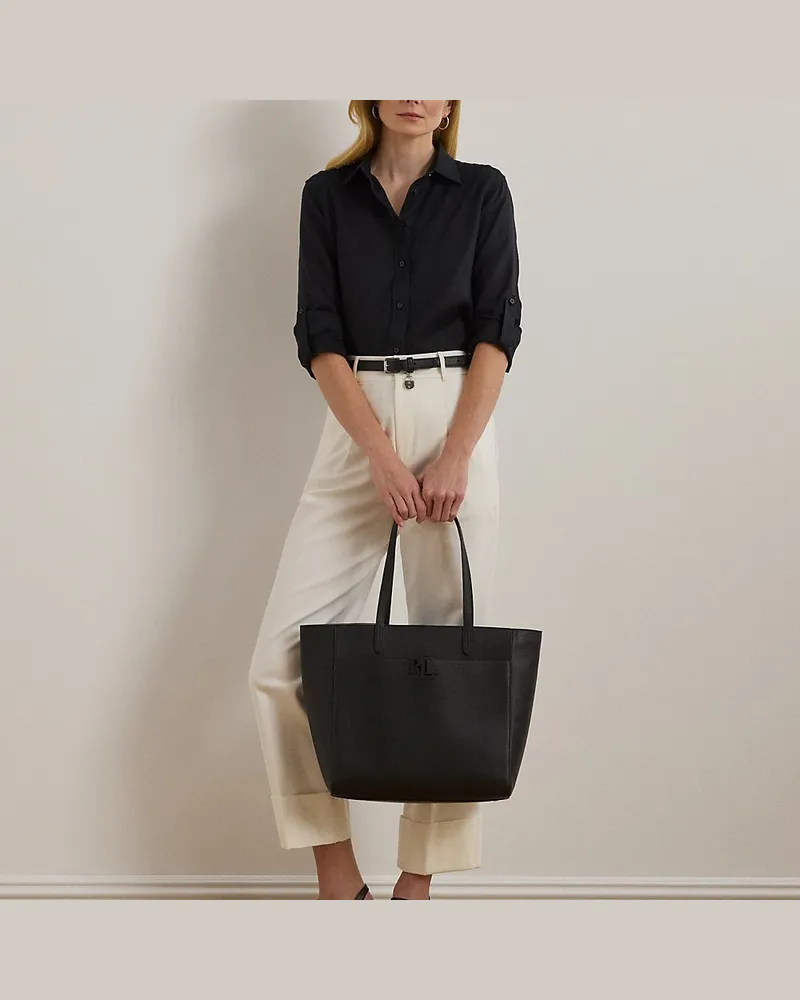 Ralph Lauren Große Tragetasche Cameryn aus Leder Black