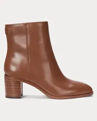 Ralph Lauren Stiefelette Cassie aus poliertem Leder Tan