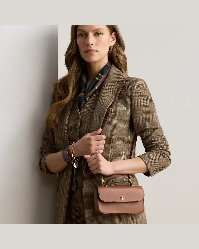 Ralph Lauren Leder-Brieftasche Marcy zum Umhängen Brown