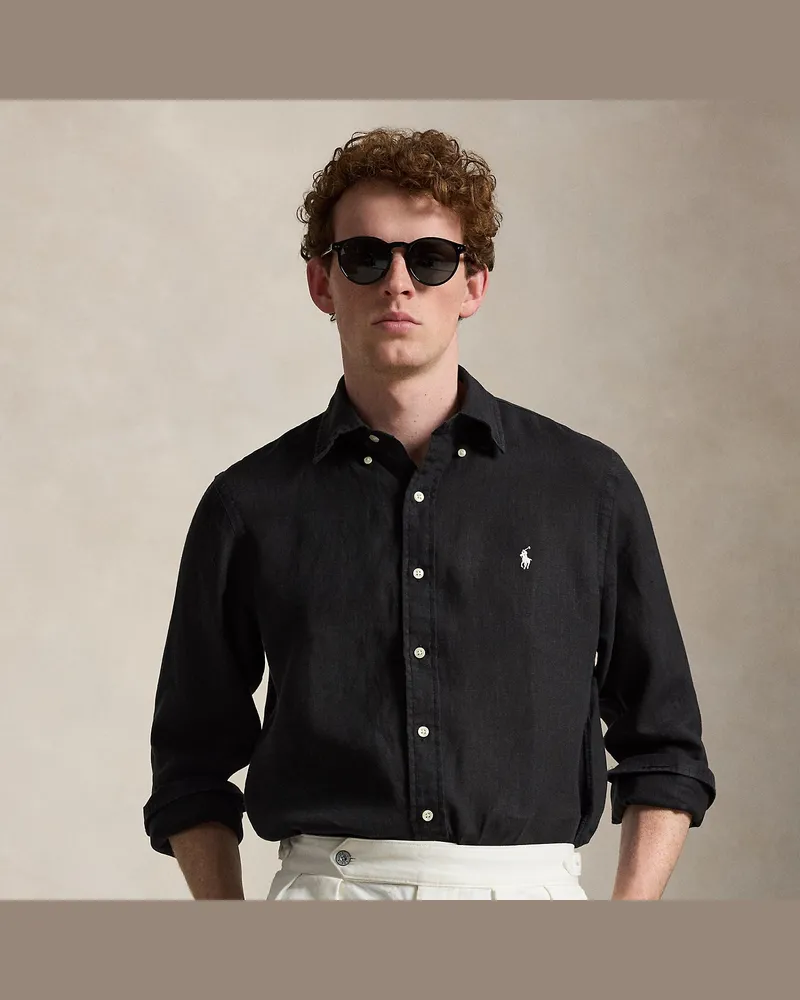 Ralph Lauren Custom-Fit Leinenhemd Black