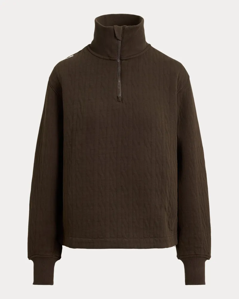 Ralph Lauren Zopfpullover mit Viertelreißverschluss Brown