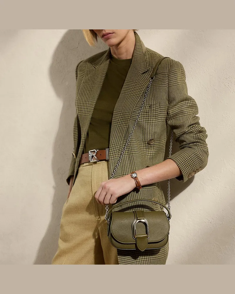 Ralph Lauren Mini-Ledertasche Welington mit Kette Green