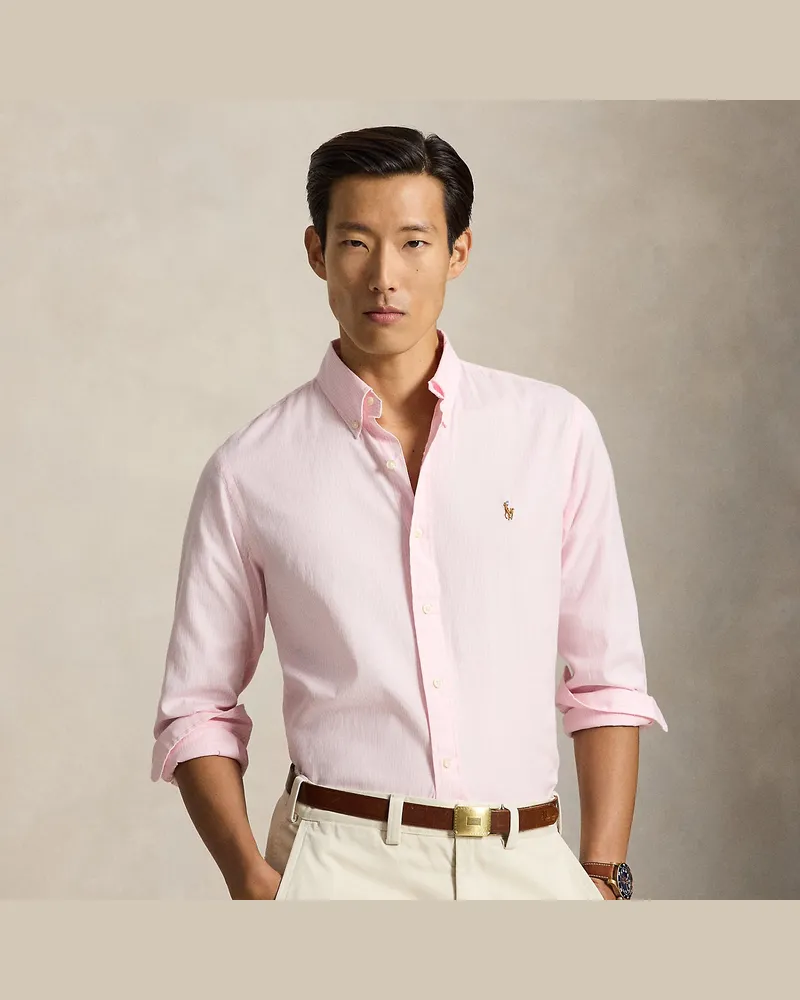 Ralph Lauren Custom-Fit Oxfordhemd mit Streifen Pink