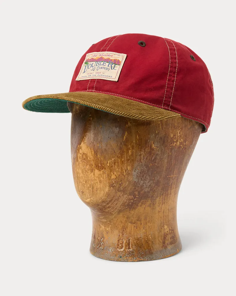 Ralph Lauren Wachstuch-Kappe mit Kordsamtschirm Red