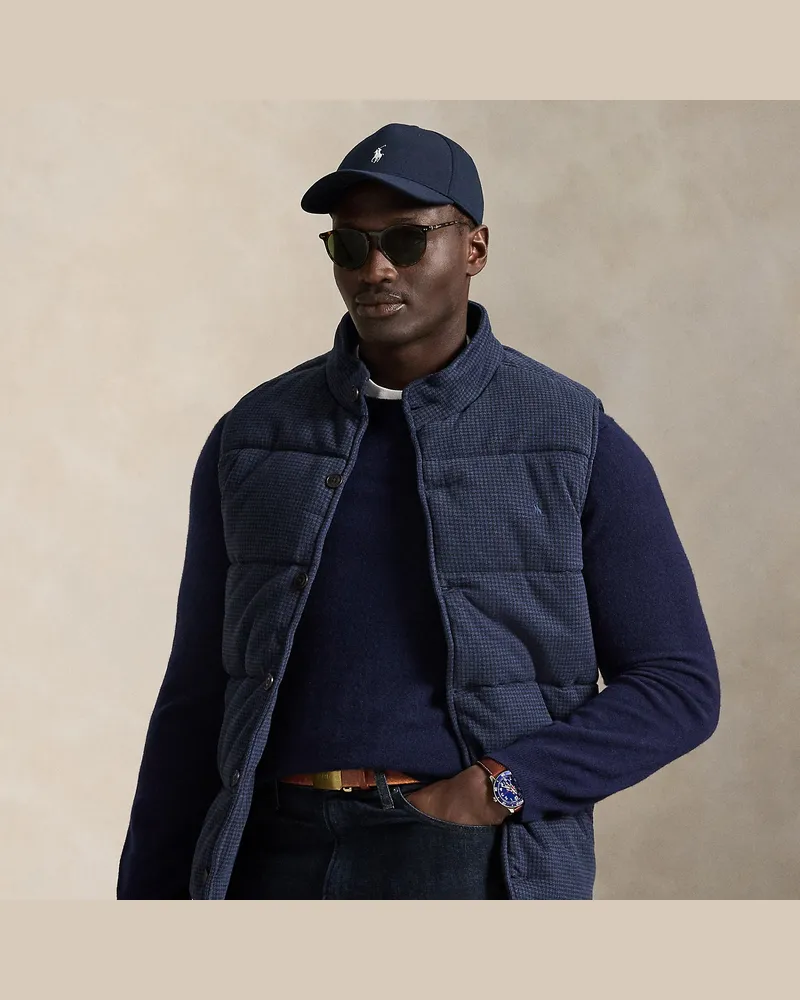 Ralph Lauren Große Größen - Gerippte Weste mit Hahnentrittmuster Blue