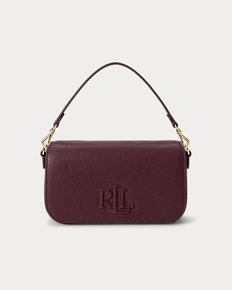 Ralph Lauren Kleine Narbenleder-Schultertasche Adley Red