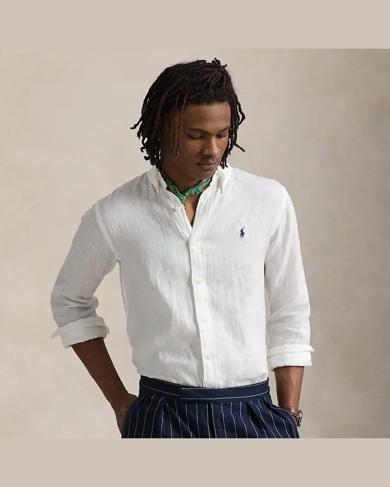 Ralph Lauren Custom-Fit Leinenhemd White