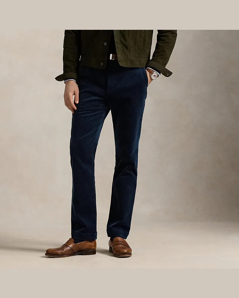Ralph Lauren Andover-Slim-Fit Hose aus Kordsamt Blue