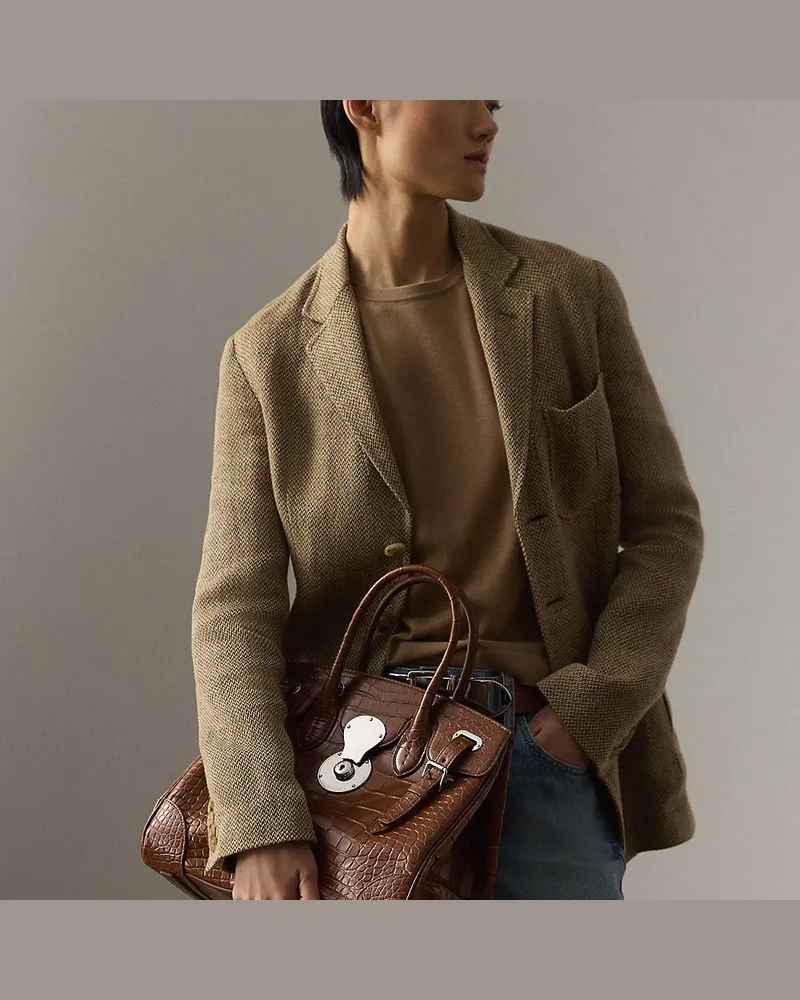 Ralph Lauren Tasche Ricky 33 aus Alligatorleder Brown