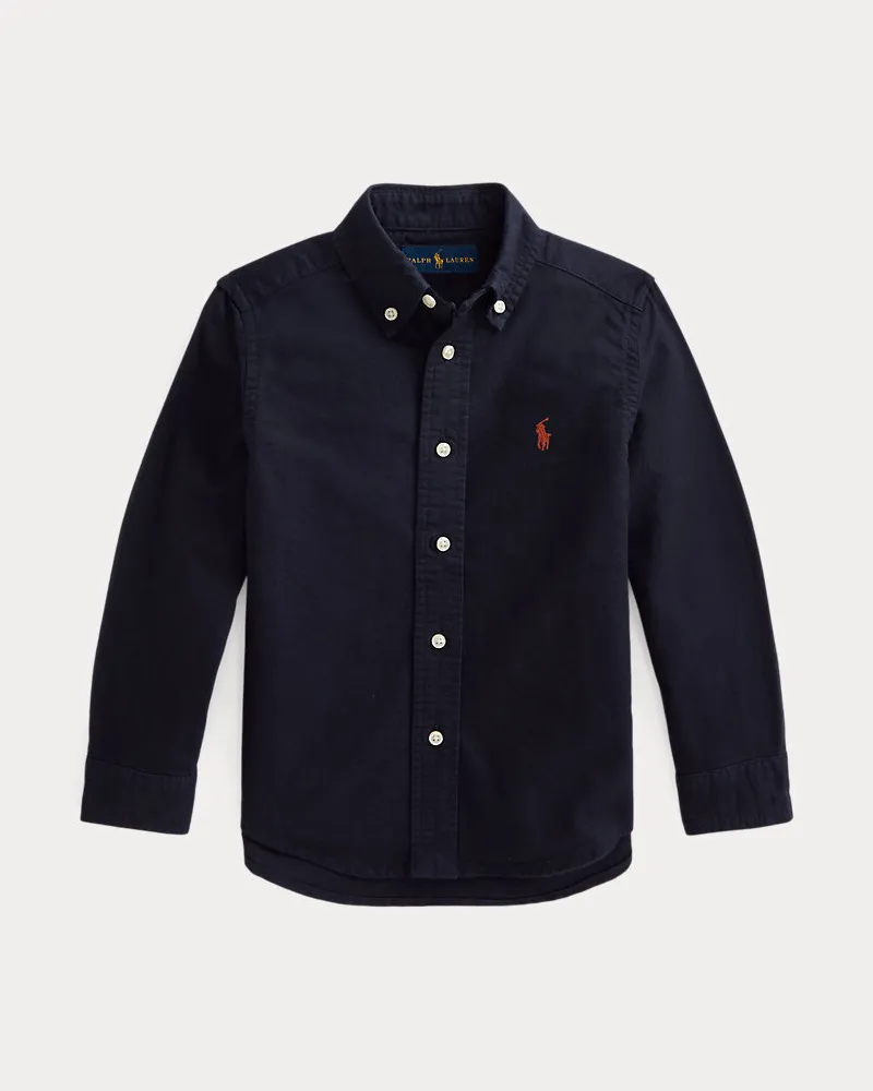 Ralph Lauren Gefärbtes Hemd aus Baumwolloxford Blue