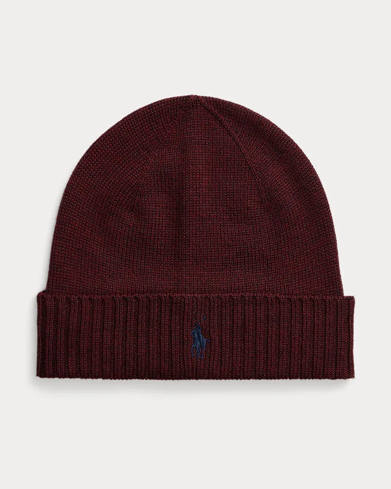 Ralph Lauren Wollmütze mit charakteristischem Pony Red