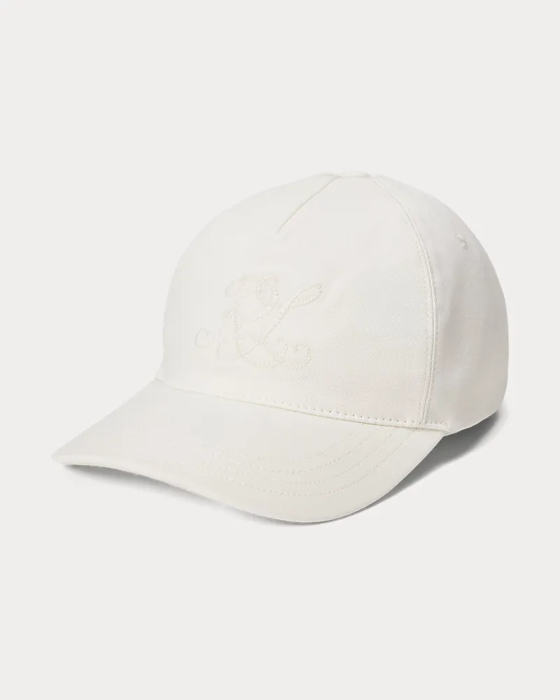 Ralph Lauren Baseballkappe aus Twill mit Monogramm Cream