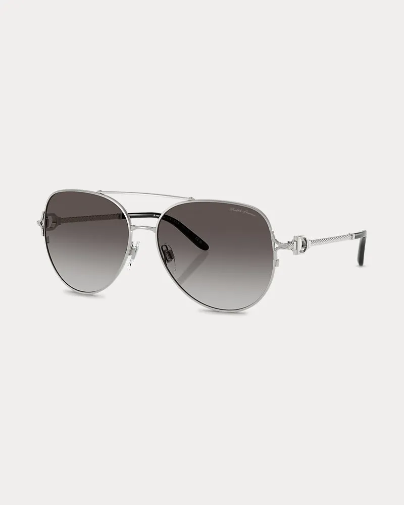 Ralph Lauren Piloten-Sonnenbrille mit Steigbügel Silver