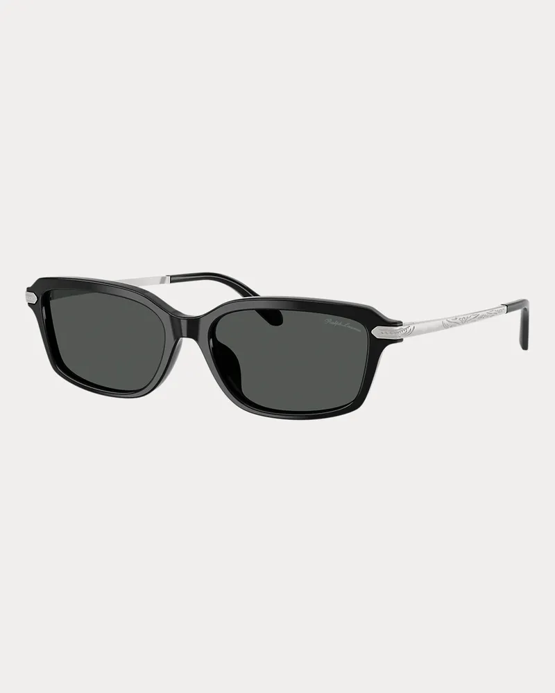 Ralph Lauren Rechteckige Western-Sonnenbrille Black