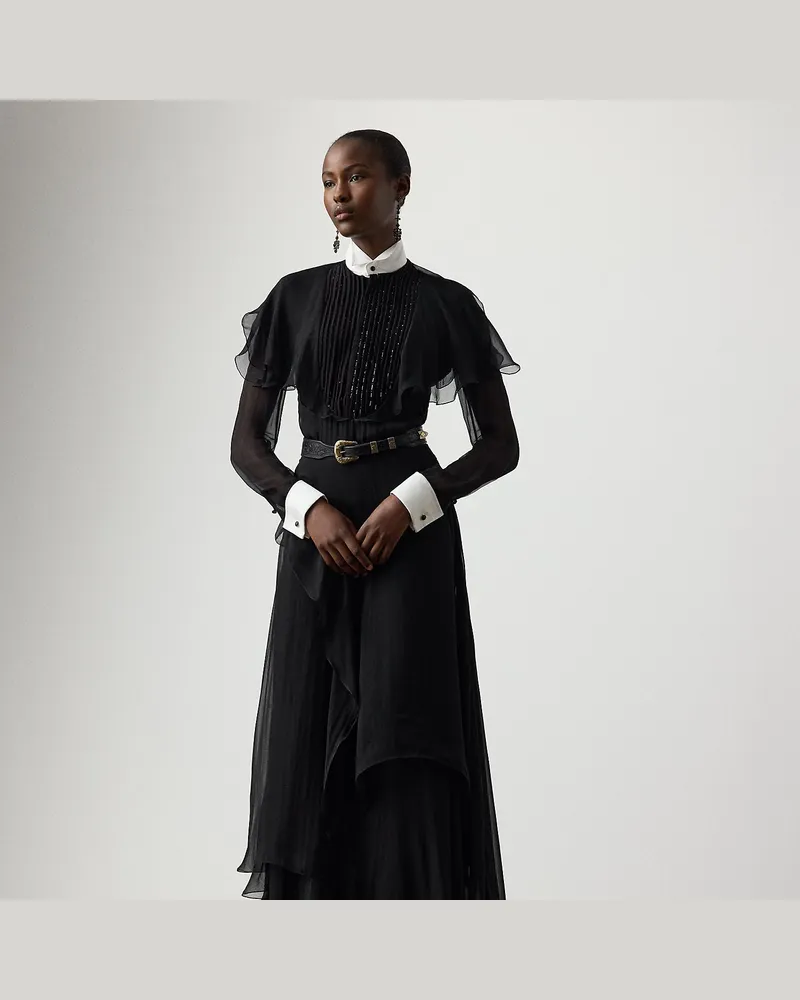 Ralph Lauren Abendkleid Emala aus Seidenchiffon Black