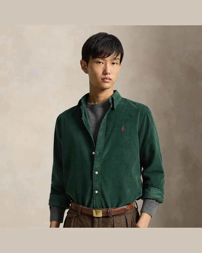 Ralph Lauren Custom-Fit-Kordsamthemd Green