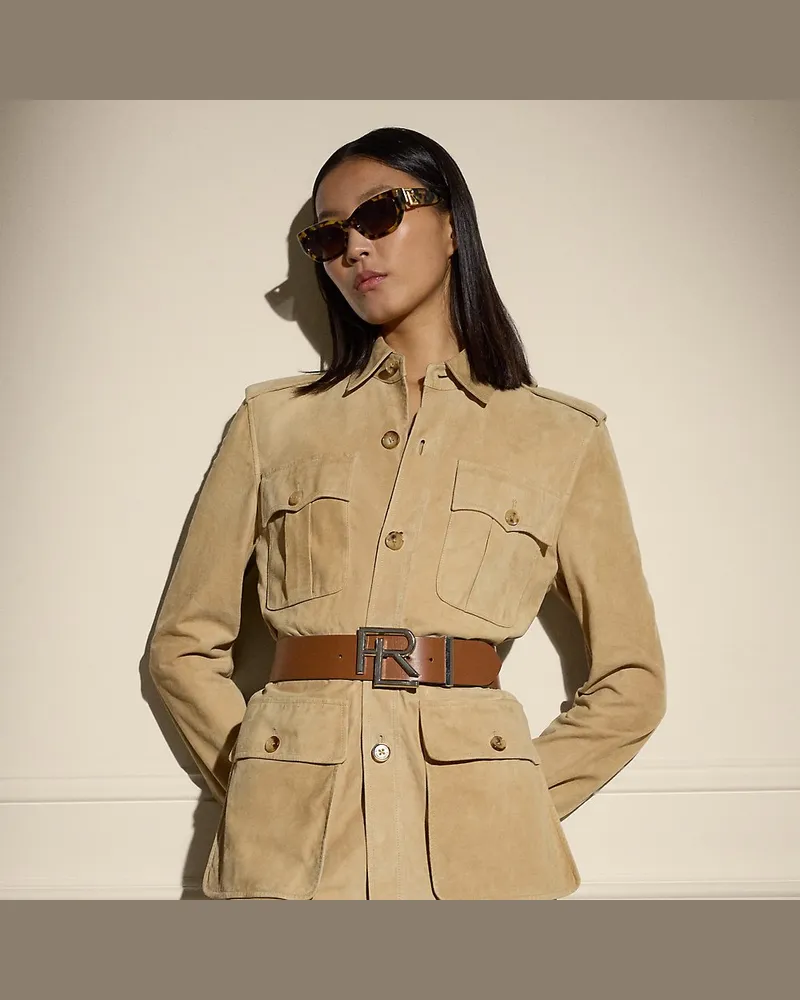 Ralph Lauren Jacke Gabbie aus Lammwildleder Tan