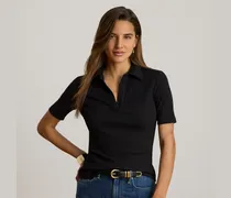 Polo-T-Shirt in Rippenstrick