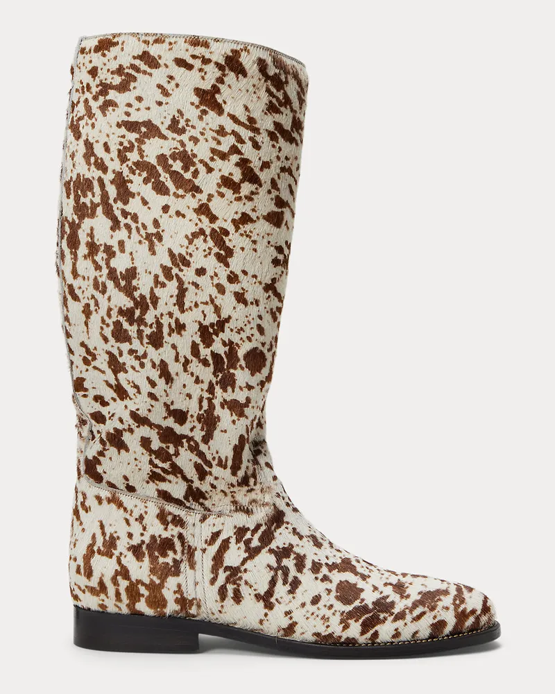 Ralph Lauren Hoher Stiefel aus Kalbsfell Brown