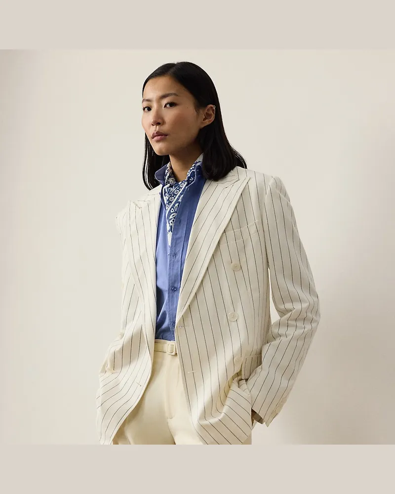 Ralph Lauren Vorgewaschene Jacke Bennet mit Streifen Cream