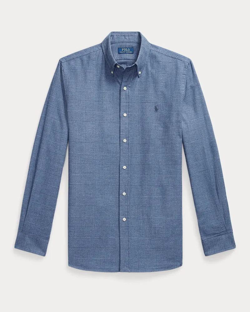 Ralph Lauren Custom-Fit Karo-Funktionshemd aus Twill Blue