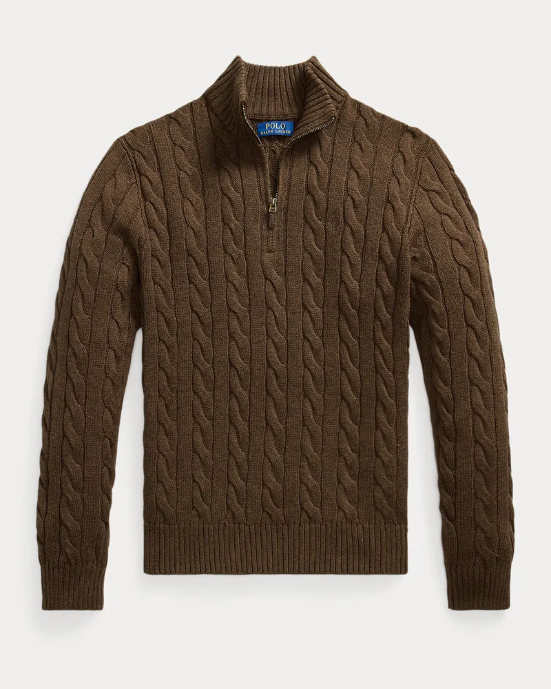 Ralph Lauren Baumwollpullover mit Zopfmuster Brown