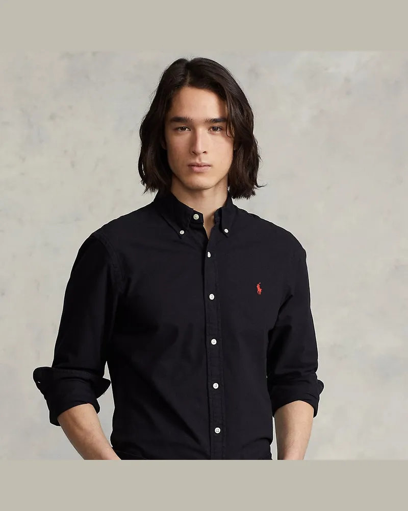 Ralph Lauren Gefärbtes Slim-Fit Oxfordhemd Black