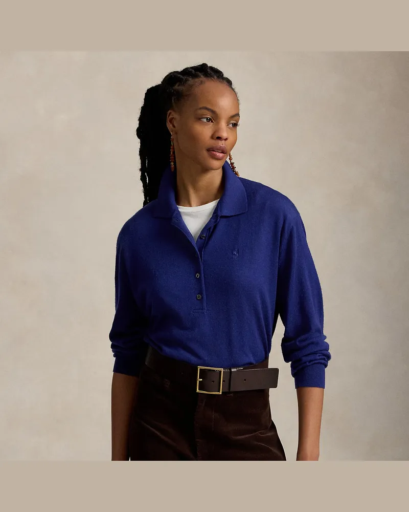 Ralph Lauren Wollpullover mit Polokragen Blue