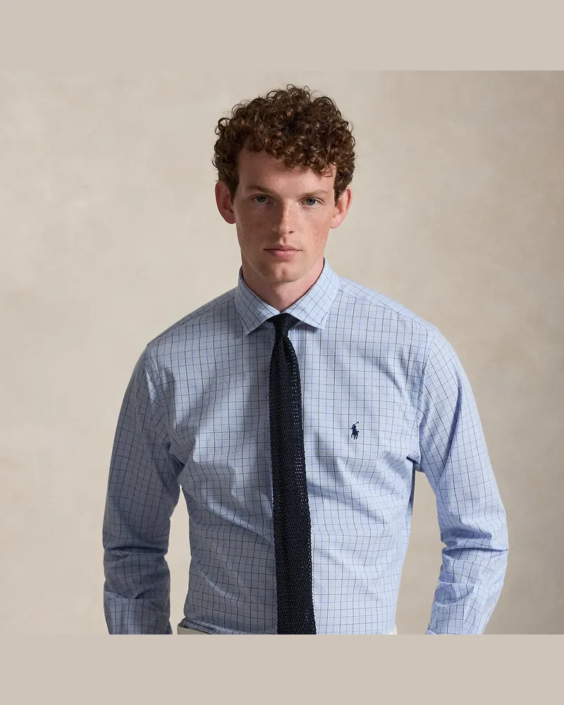Ralph Lauren Custom-Fit Karo-Popelinehemd Blue