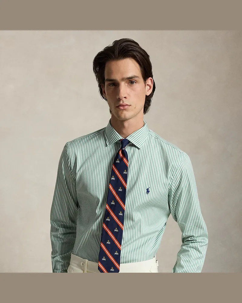 Ralph Lauren Custom-Fit Popelinehemd mit Streifen Green