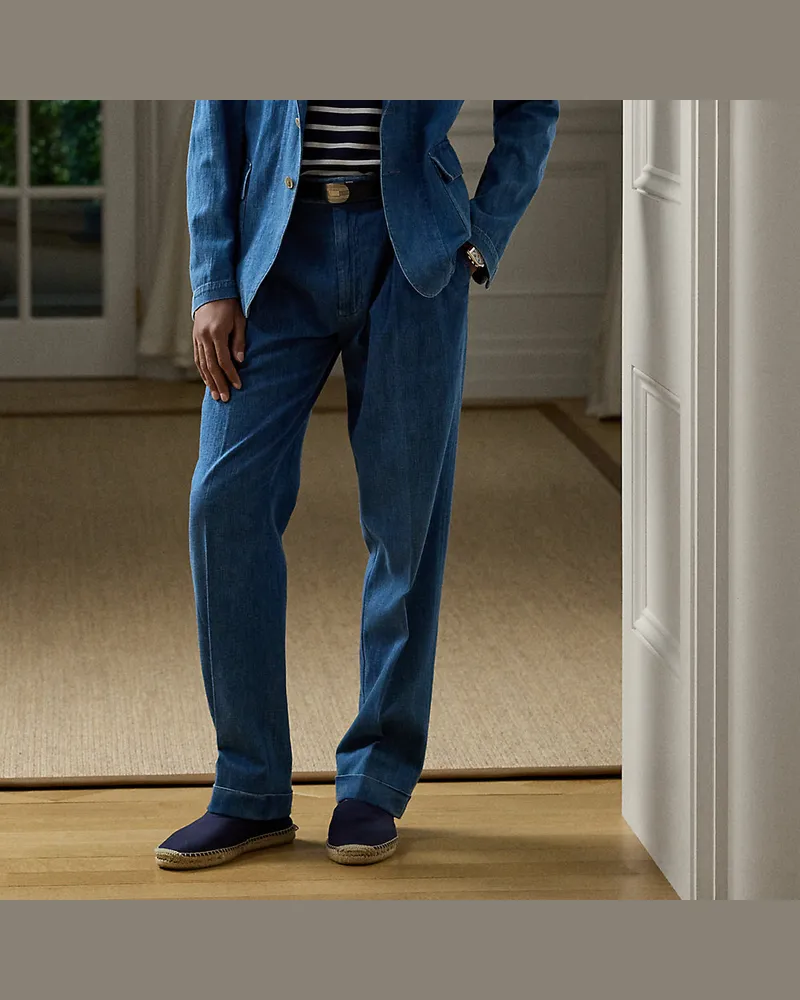 Ralph Lauren Handgeschneiderte Denimhose Glenn Blue