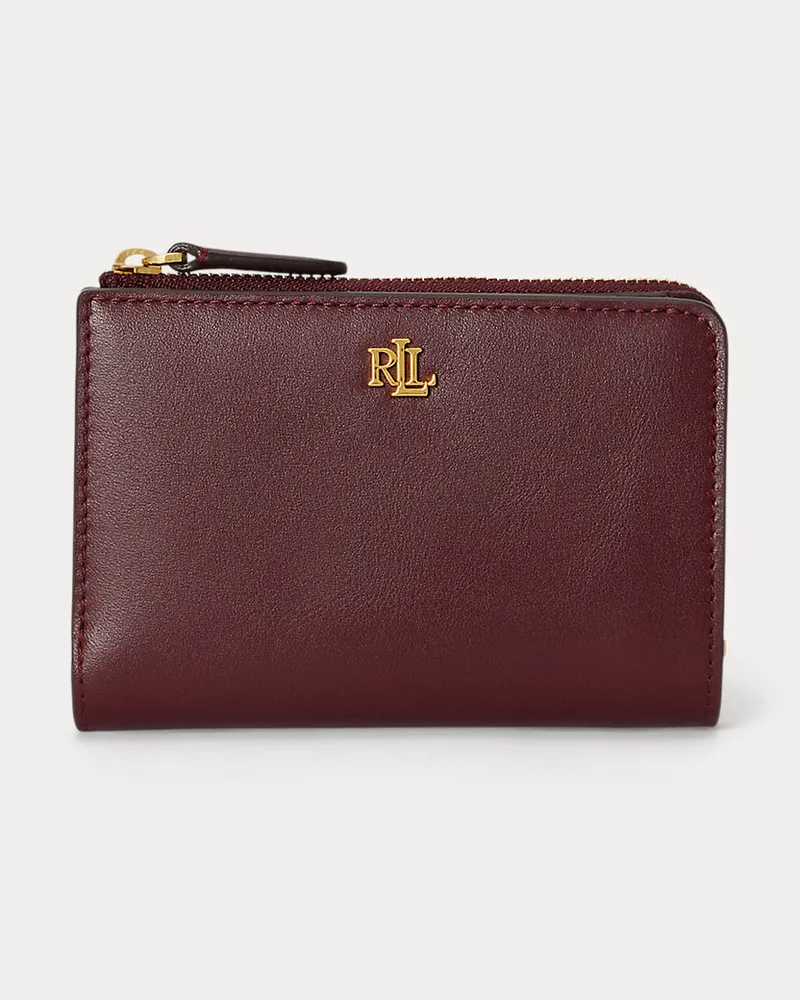 Ralph Lauren Kleine Bi-Fold-Brieftasche aus Leder Red