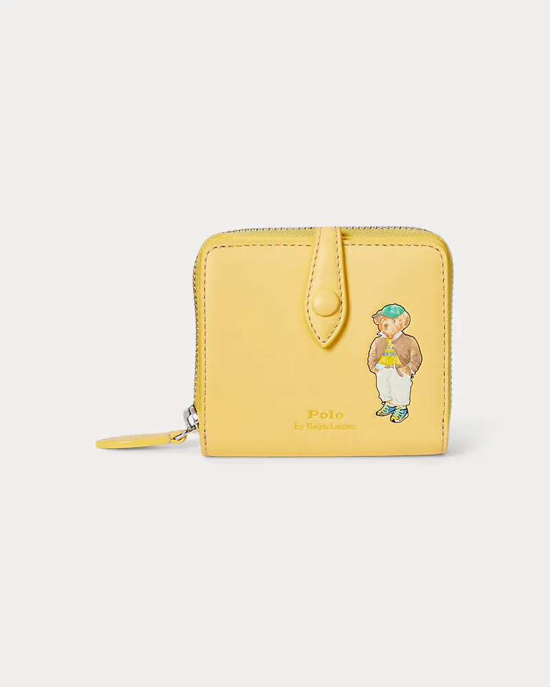 Ralph Lauren Kompakte Lederbrieftasche mit Polo Bear Yellow
