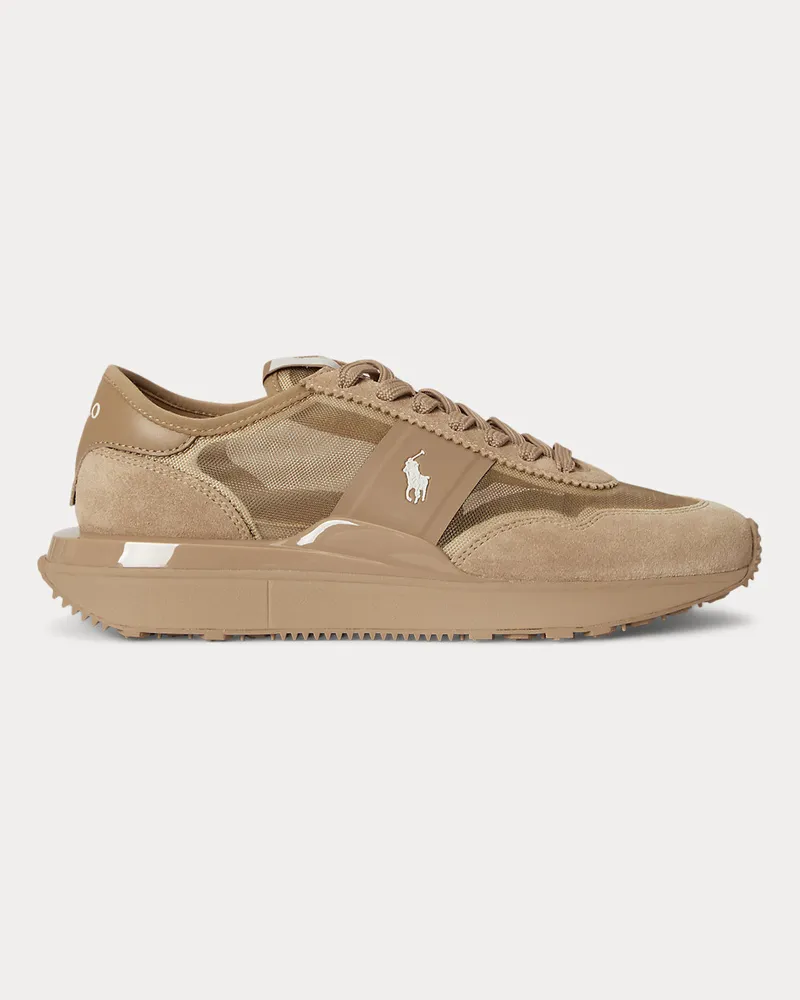 Ralph Lauren Mesh-Wildleder-Sneaker Train 89 Tan
