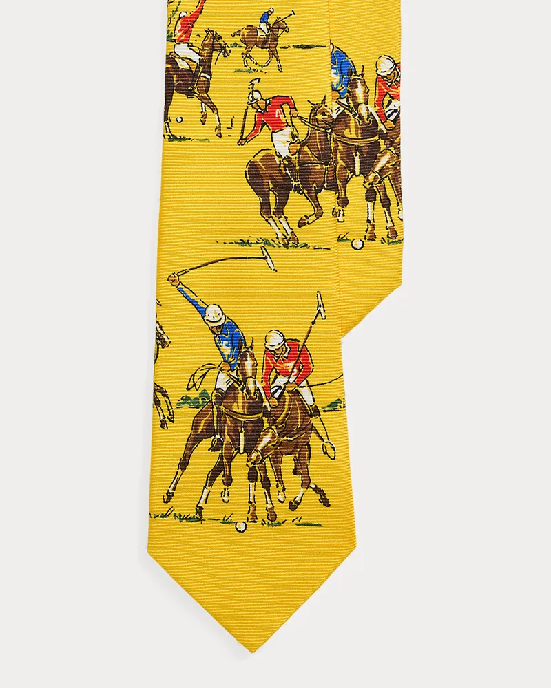 Ralph Lauren Seidenkrawatte mit Reiterdruck Yellow