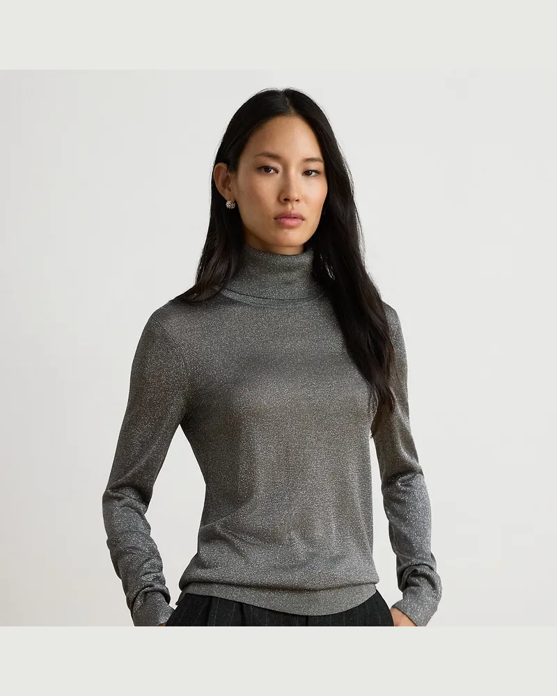 Ralph Lauren Metallic-Rollkragenpullover Black