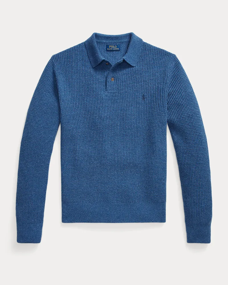 Ralph Lauren Strukturierter Pullover mit Polokragen Blue