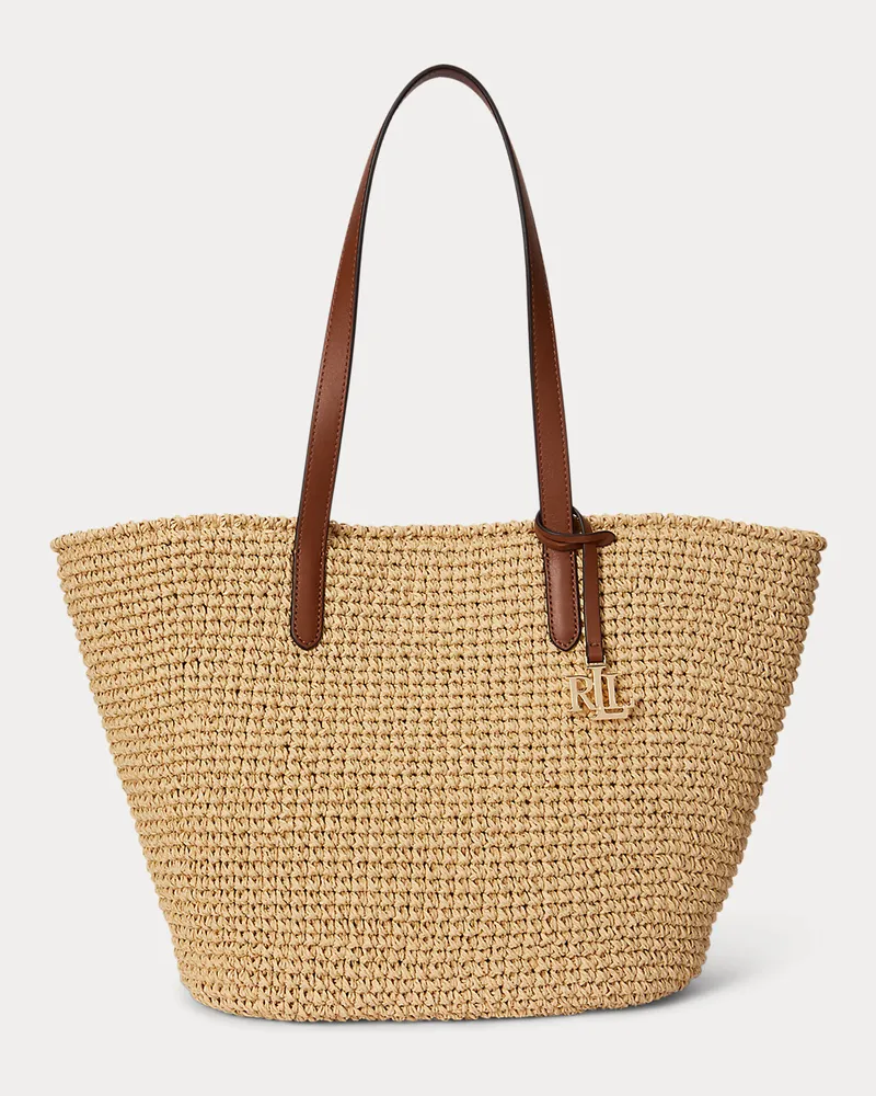 Ralph Lauren Große Häkel-Tragetasche Lainey aus Stroh Natural