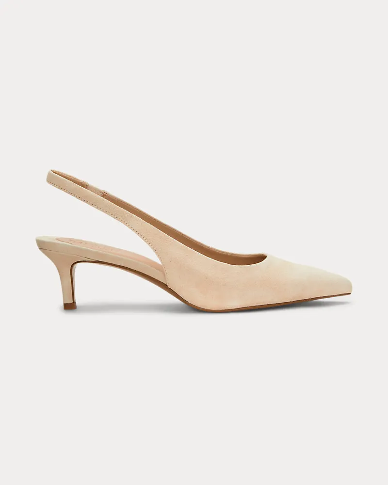 Ralph Lauren Wildleder-Pumps Lolah II mit Riemchen Cream
