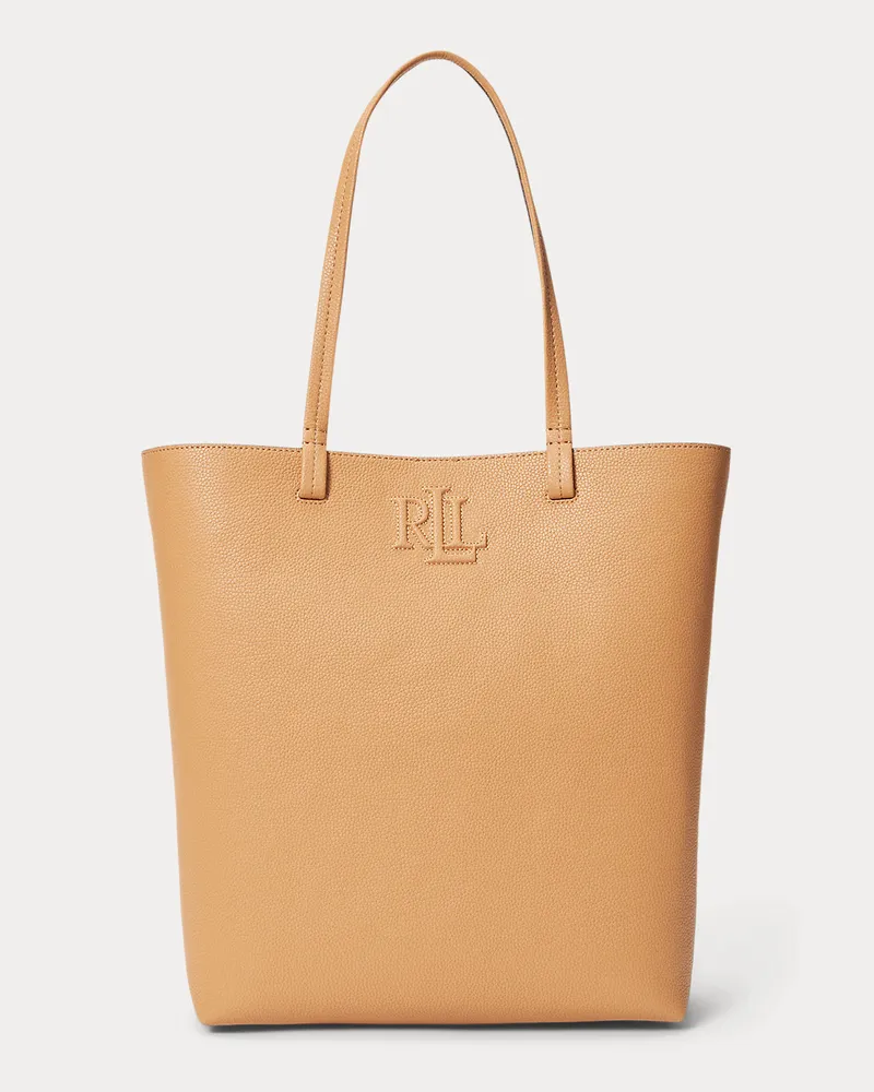 Ralph Lauren Große Tragetasche Adley aus Narbenleder Tan