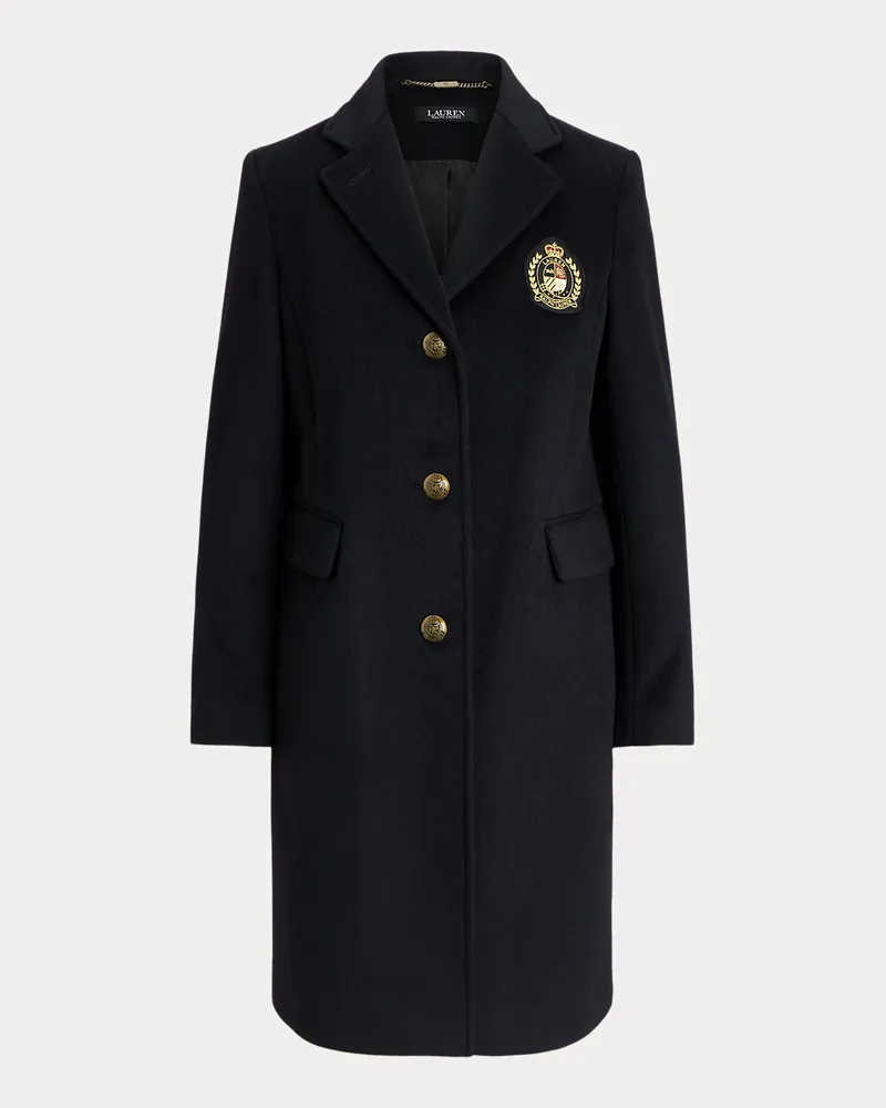 Ralph Lauren Kurzgrößen - Mantel mit Wappenaufnäher Black