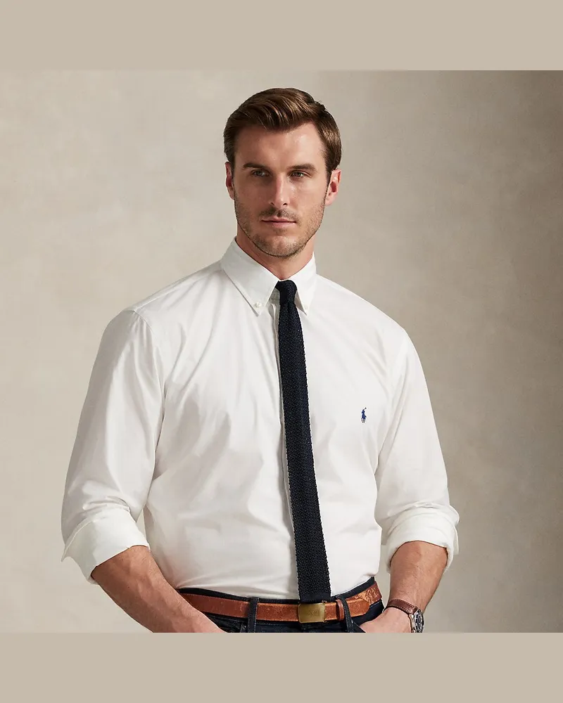Ralph Lauren Große Größen - Bluse aus Stretchpopeline White