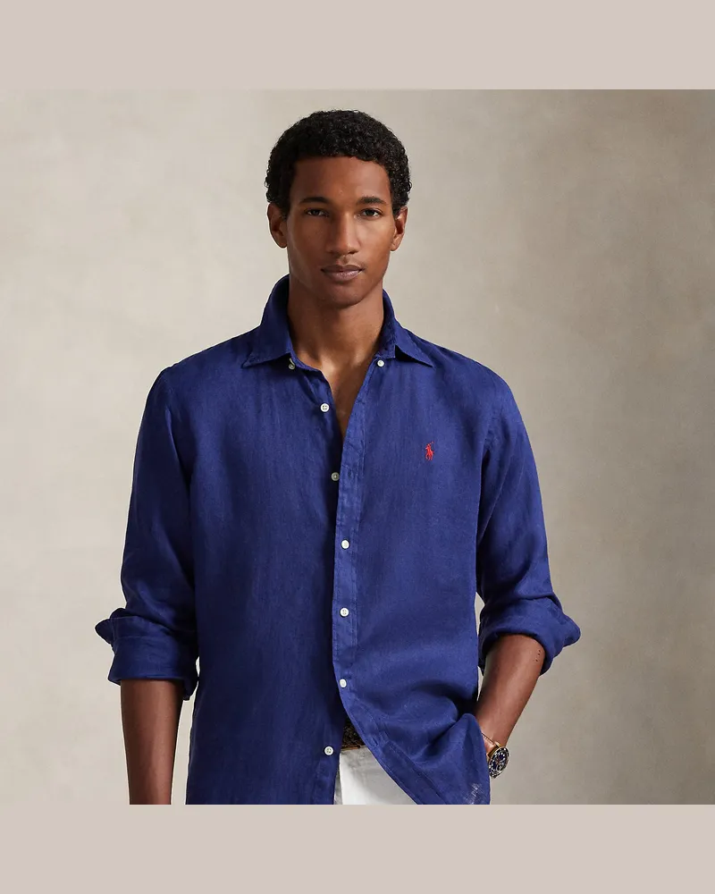 Ralph Lauren Custom-Fit Leinenhemd Blue