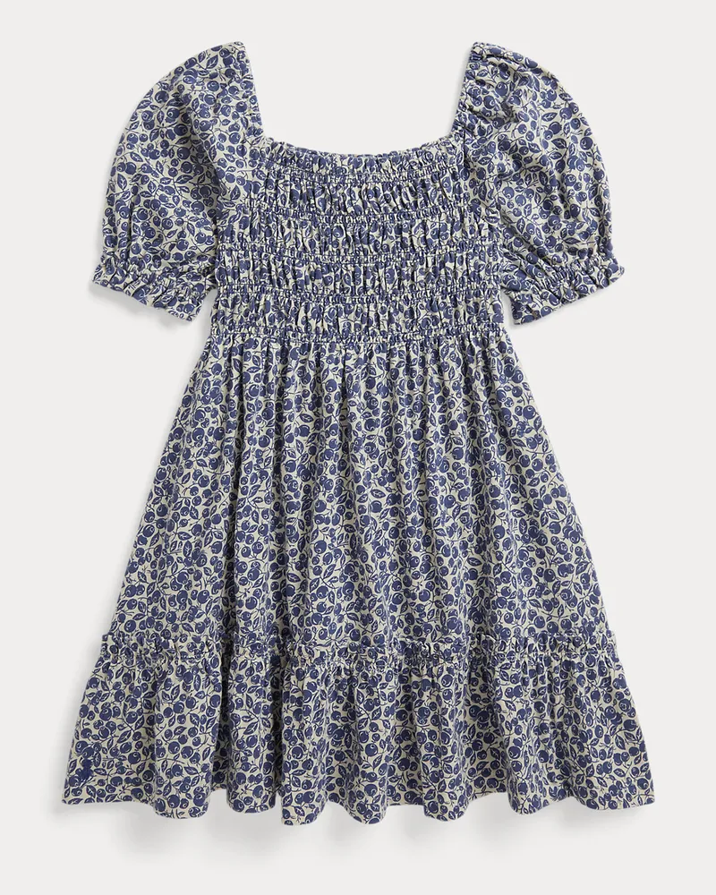 Ralph Lauren Baumwolljerseykleid mit Blaubeer-Druck Blue