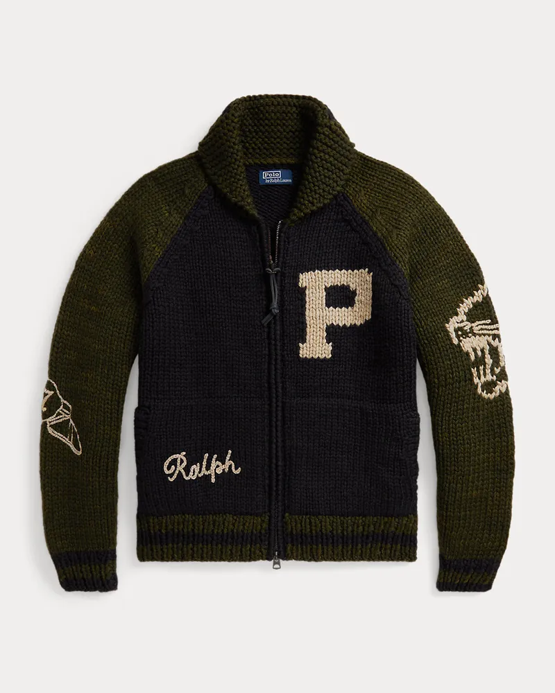 Ralph Lauren Woll-Strickjacke mit Schalkragen Multi