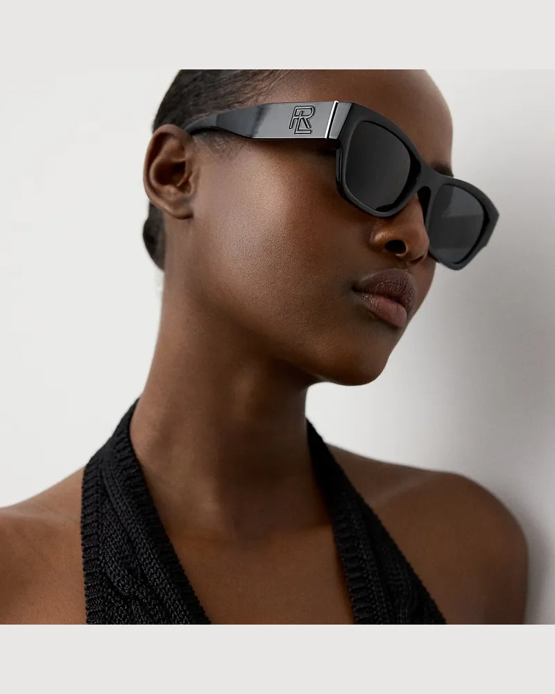 Ralph Lauren Kissenförmige Sonnenbrille RL Black
