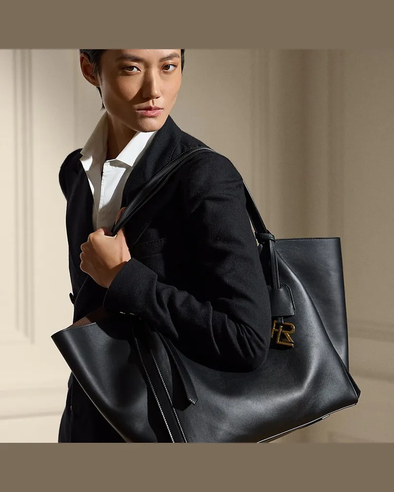 Ralph Lauren Tragetasche RL 888 aus Kalbsleder Black