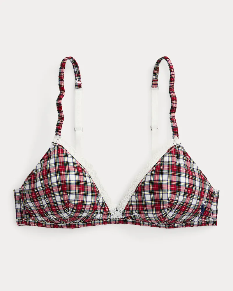 Ralph Lauren Kariertes Triangel-Bustier Red