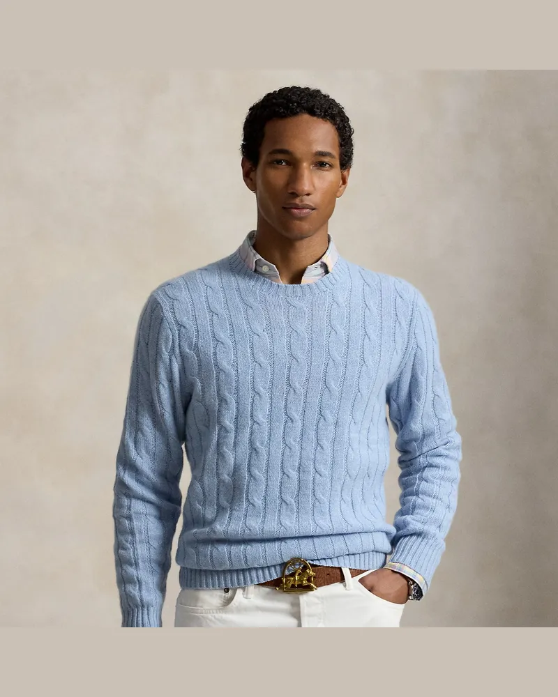 Ralph Lauren Kaschmirpullover mit Zopfmuster Blue