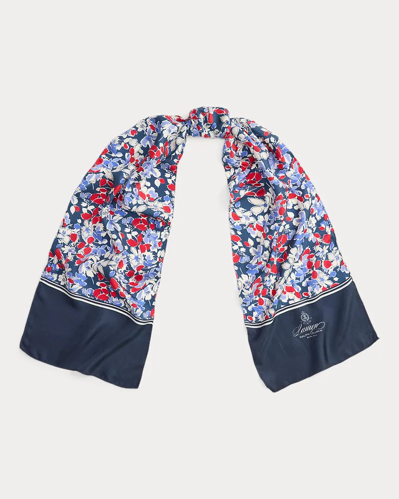 Ralph Lauren Seidenschal mit Blumenmuster Blue